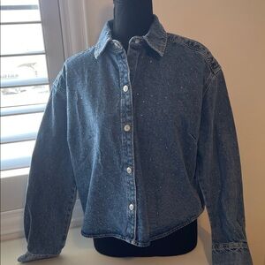 Women's Blue Denim Button Down Shirt